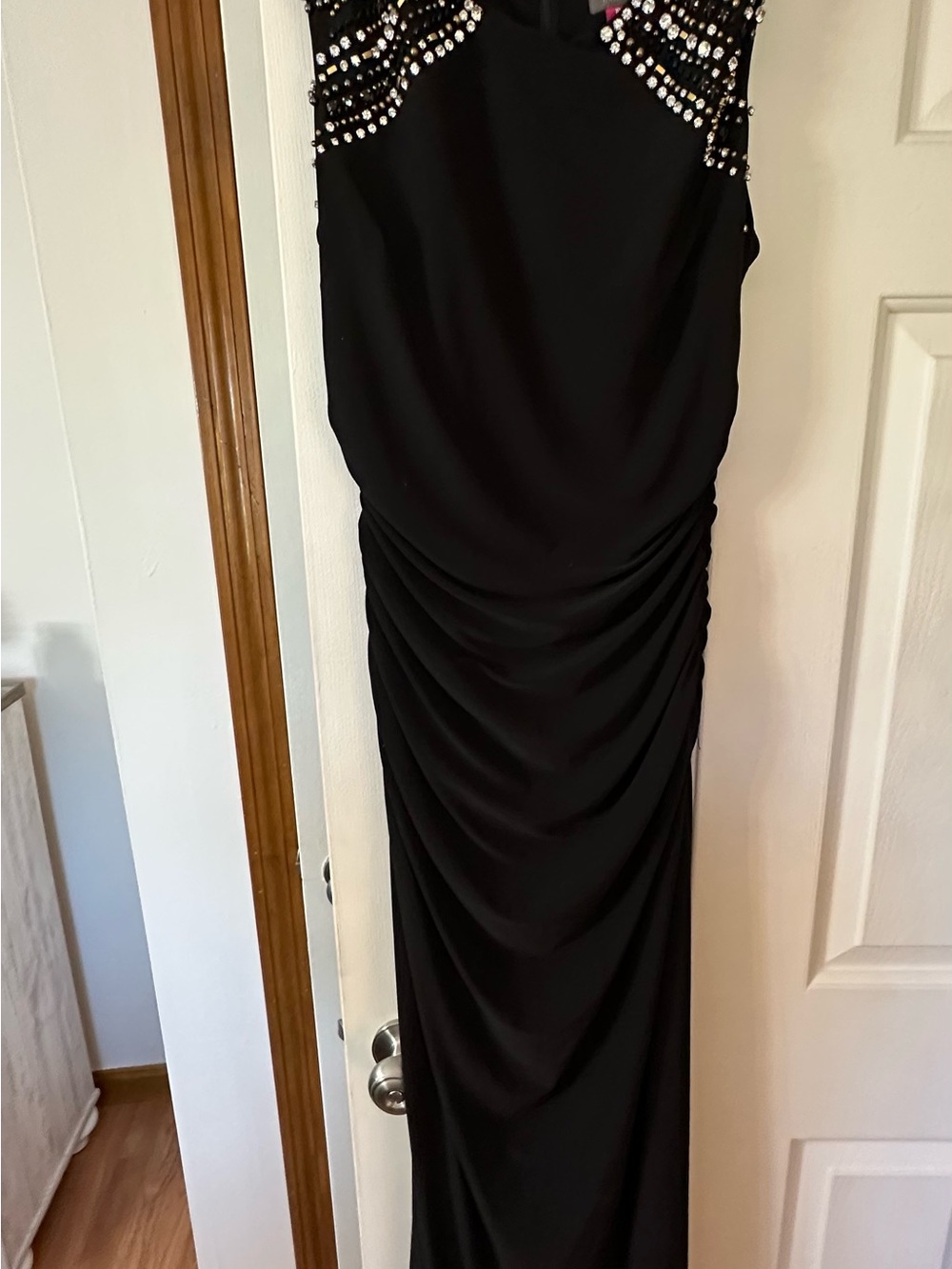 Vince Camuto Black Maxi Dress with Beaded Yoke